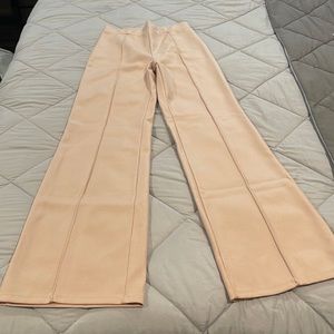 Nude Faux Leather High Waisted Pants. New with tags. Never worn. Size L.